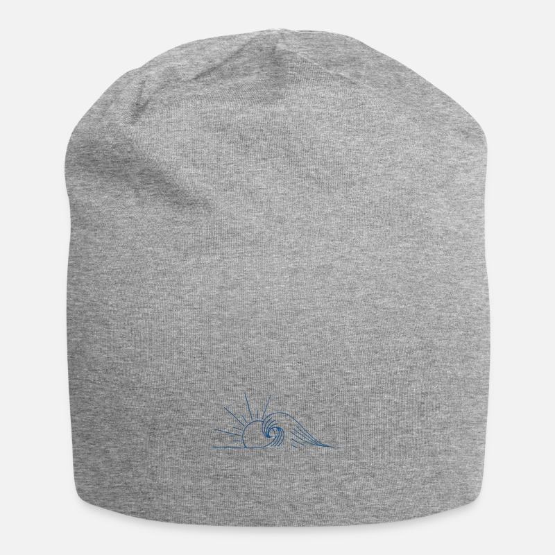Vague et sunset bleu - Bonnet en jersey - gris chiné