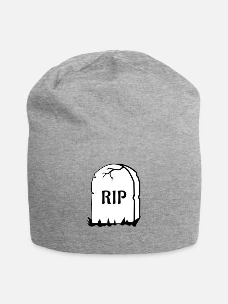 Rest in Peace gravestone - Jersey Beanie - heather grey