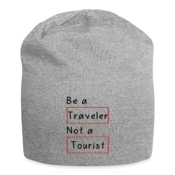 Be a traveler not a tourist - Jersey Beanie - heather grey - Front