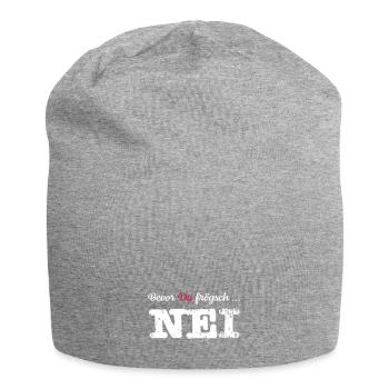 Nei | Schweizerdeutsch | Schweiz | Wandern - Jersey-Beanie - Grau meliert - Vorne