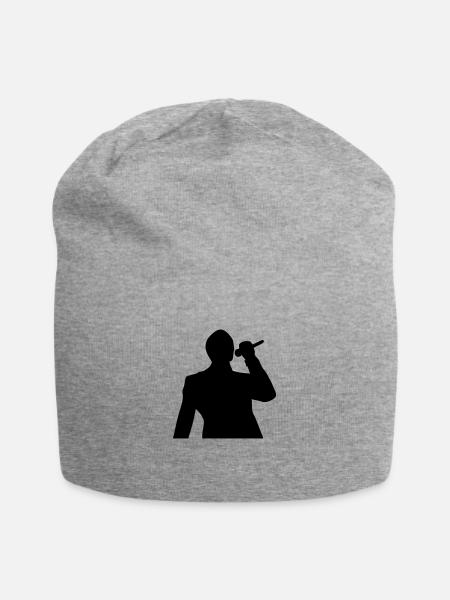 Berühmte Star Sänger - Jersey-Beanie - Grau meliert