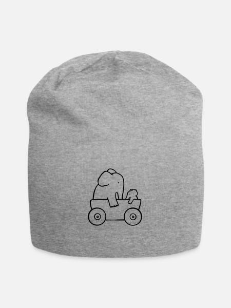 2 Elefanten - Jersey-Beanie - Grau meliert