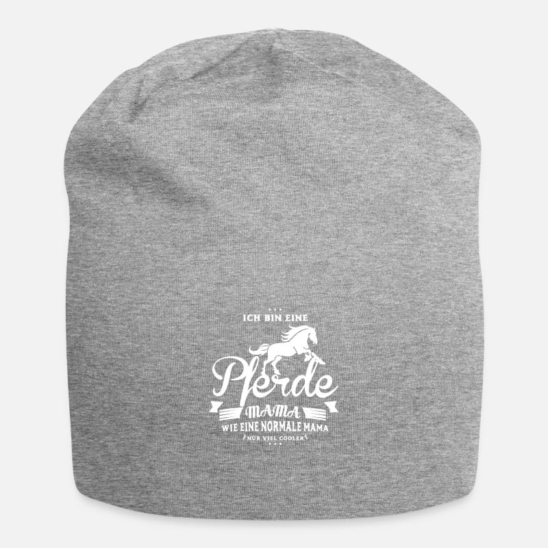 Pferde Mama - Jersey-Beanie - Grau meliert
