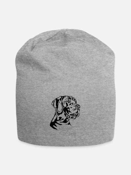 Great Dane Wilsigns Hundeportrait Hunde Dogge - Jersey-Beanie - Grau meliert