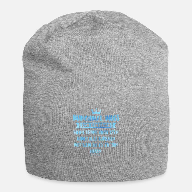 Krone aufsetzen - Jersey-Beanie - Grau meliert