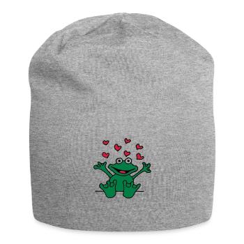 heart_frog_1220113c_a - Jersey-Beanie - Grau meliert - Vorne