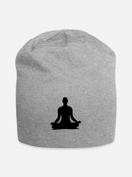 yoga___f1 - Jersey-Beanie - Grau meliert