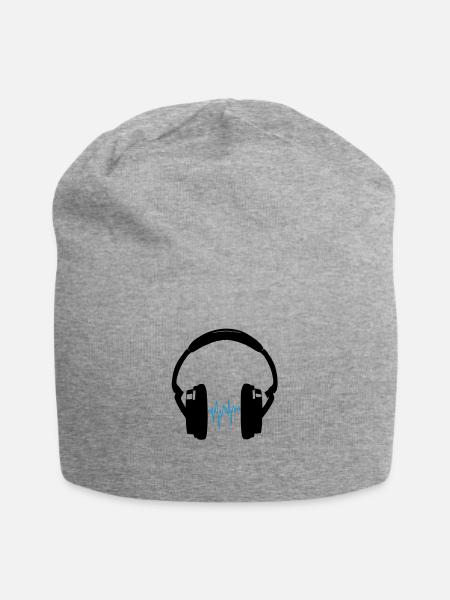 Kopfhörer - Jersey-Beanie - Grau meliert