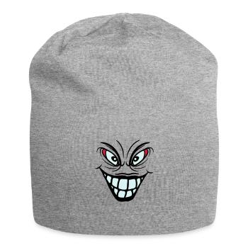 psychopath verrueckt clown joker grinsen mund fres - Jersey-Beanie - Grau meliert - Vorne