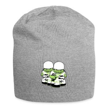 2 freunde team paar soldat tarnmuster krieg armee - Jersey-Beanie - Grau meliert - Vorne