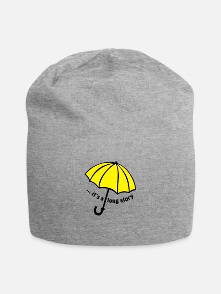 it's a long story / Regenschirm - Jersey-Beanie - Grau meliert