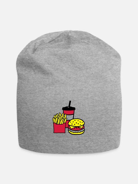 Fast food - Bonnet en jersey - gris chiné