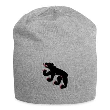 dessin d'un ours symbole drapeau de Berne Suisse - Bonnet en jersey - gris chiné - Devant