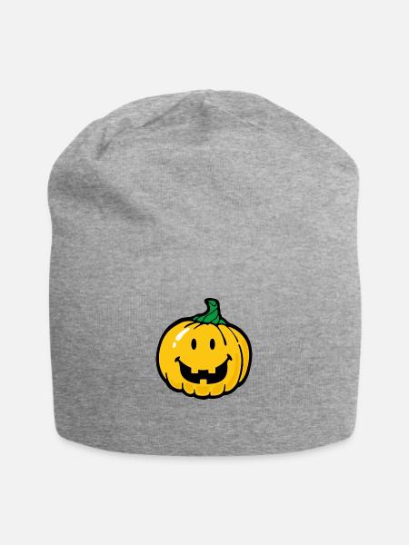 Smiley Halloween - Jersey-Beanie - Grau meliert