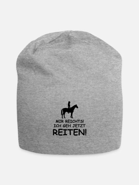mir reichts ich geh jetzt reiten - Jersey-Beanie - Grau meliert