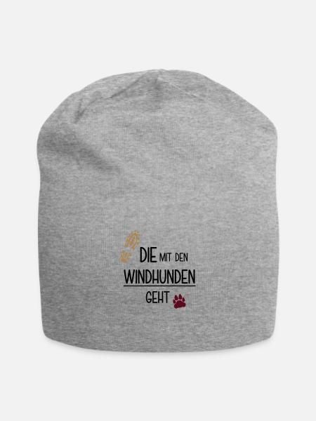 Die mit den Windhunden geht - Jersey-Beanie - Grau meliert