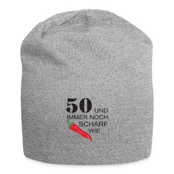 50 und scharf wie chili - Jersey-Beanie - Grau meliert - Vorne