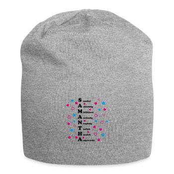Samantha - Jersey-Beanie - Grau meliert - Vorne