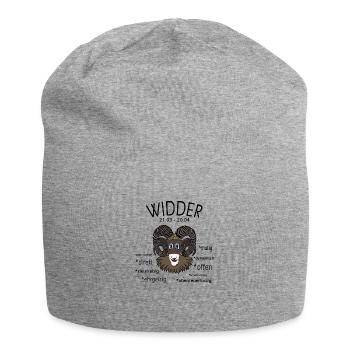 Sternzeichen Widder - Jersey-Beanie - Grau meliert - Vorne
