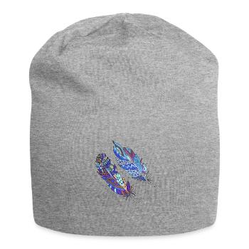 Feder - Jersey-Beanie - Grau meliert - Vorne