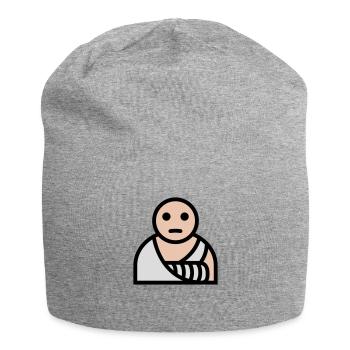 Bandage de plâtre cassé au bras - Bonnet en jersey - gris chiné - Devant