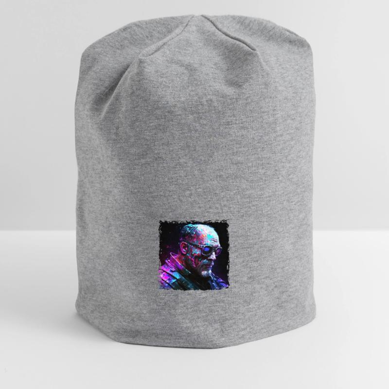 Alter High Tech Cyborg oder Android im Neonlicht Jersey-Beanie