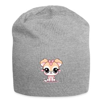 Nalla the little sad dog - Jersey Beanie - heather grey - Front