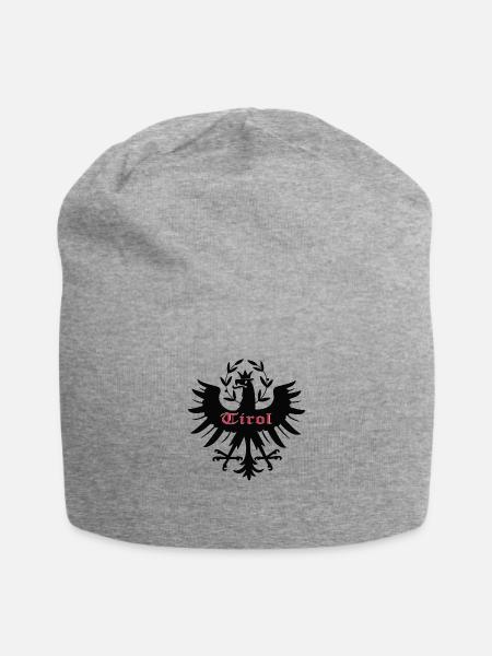 Tiroler Adler dem Land Tirol die Treue, Steinadler - Jersey-Beanie - Grau meliert