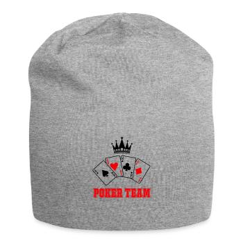 poker team - Jersey-Beanie - Grau meliert - Vorne