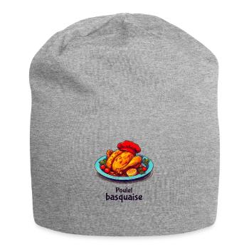 Poulet Basquaise - Dark Text - Jersey Beanie - heather grey - Front