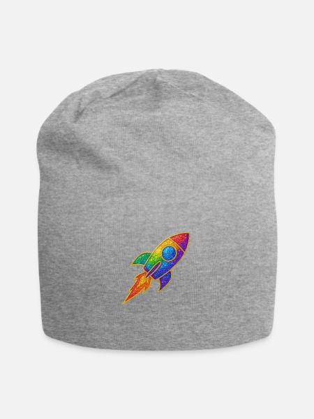 GlitzerRakete Regenbogen Durchstarter Glitzer Gold - Jersey-Beanie - Grau meliert