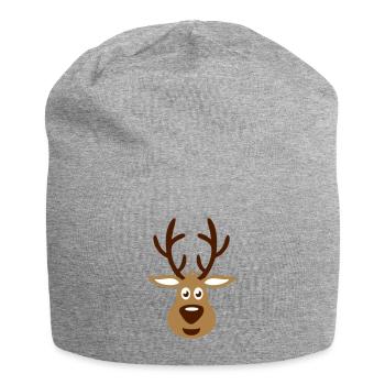 Rentier (reindeer) - Jersey-Beanie - Grau meliert - Vorne