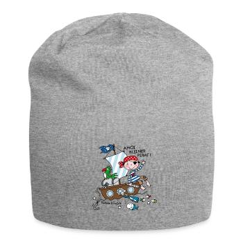 Ahoy, Little Pirate - Jersey Beanie - heather grey - Front