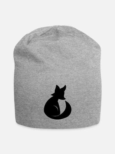 Fuchs Silhouette - Jersey-Beanie - Grau meliert