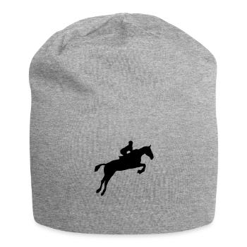 equitation rider obstacle horse jump - Jersey Beanie - heather grey - Front
