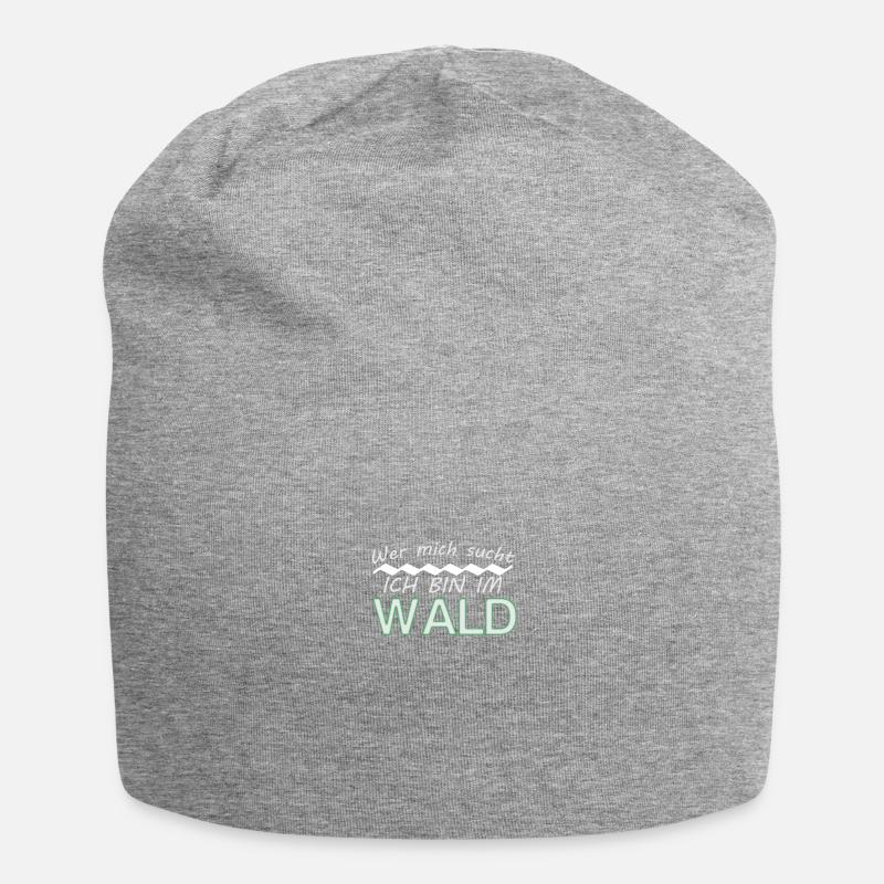 Wer mich sucht ich bin im Wald - Jersey-Beanie - Grau meliert