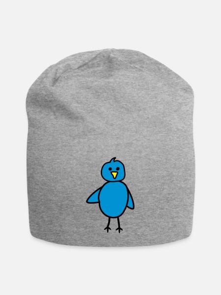 Vogel - Jersey-Beanie - Grau meliert