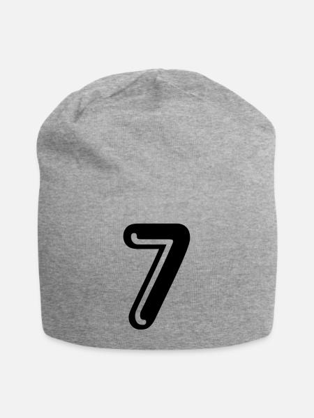 7 - Rückennummer - Jersey-Beanie - Grau meliert