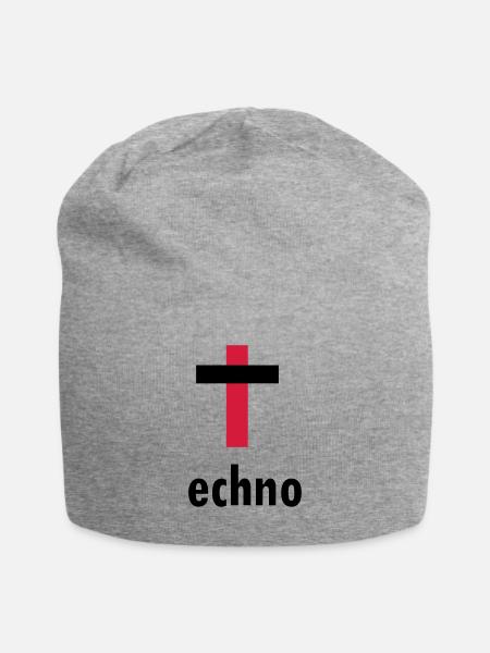 Techno-Kreuz - Jersey-Beanie - Grau meliert