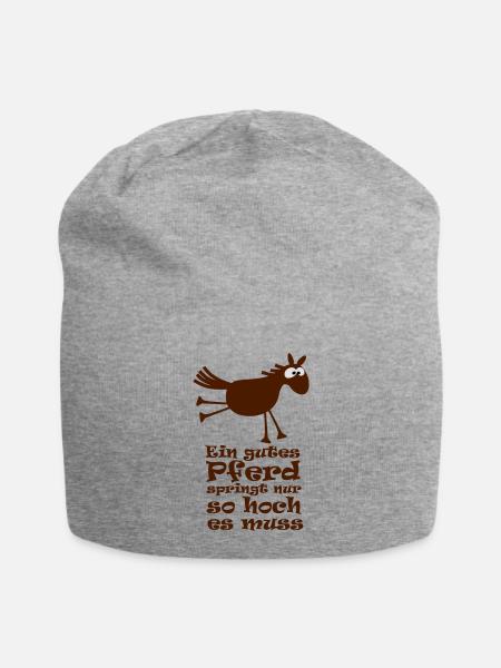 Ein gutes Pferd | lustiger Spruch für Reiter - Jersey-Beanie - Grau meliert
