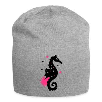 Sea horse - Jersey Beanie - heather grey - Front