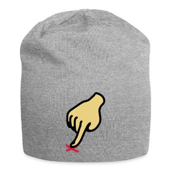 zeigen Kreuz - hier 3 - Jersey-Beanie - Grau meliert - Vorne