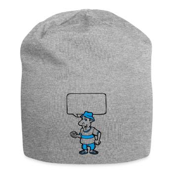 Pétanque et bulle de BD - Bonnet en jersey - gris chiné - Devant