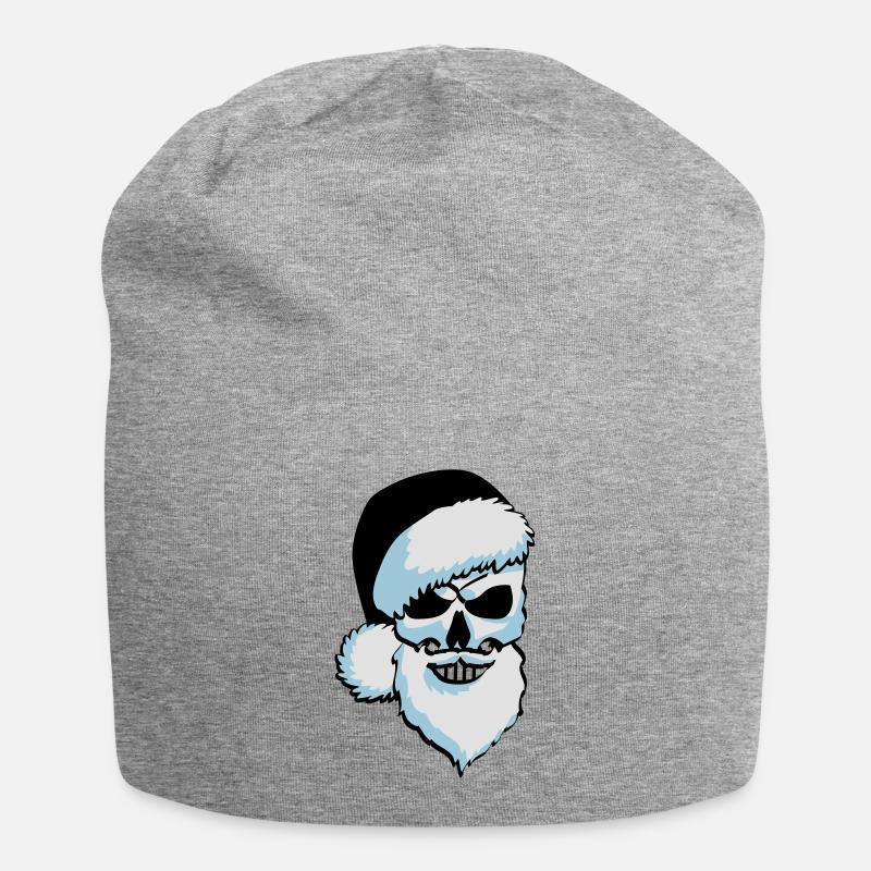 Crâne Père Noël - Bonnet en jersey - gris chiné