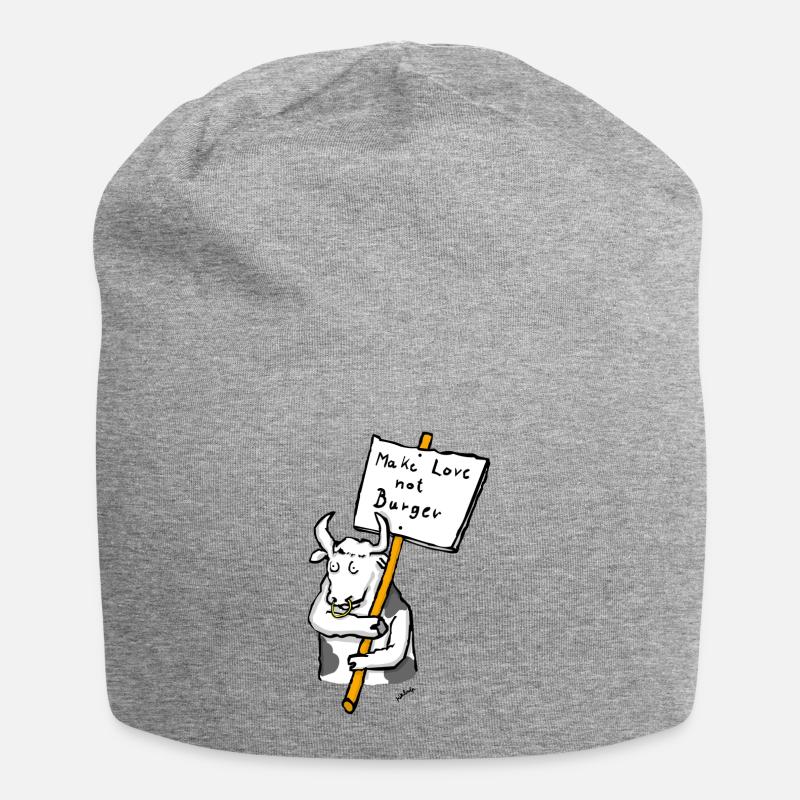 make love not burger - Jersey-Beanie - Grau meliert