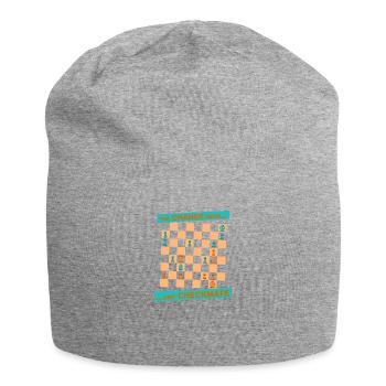 Die ORANGE Bewegung ... und CHECKMATE - des Hakens - Jersey-Beanie - Grau meliert - Vorne