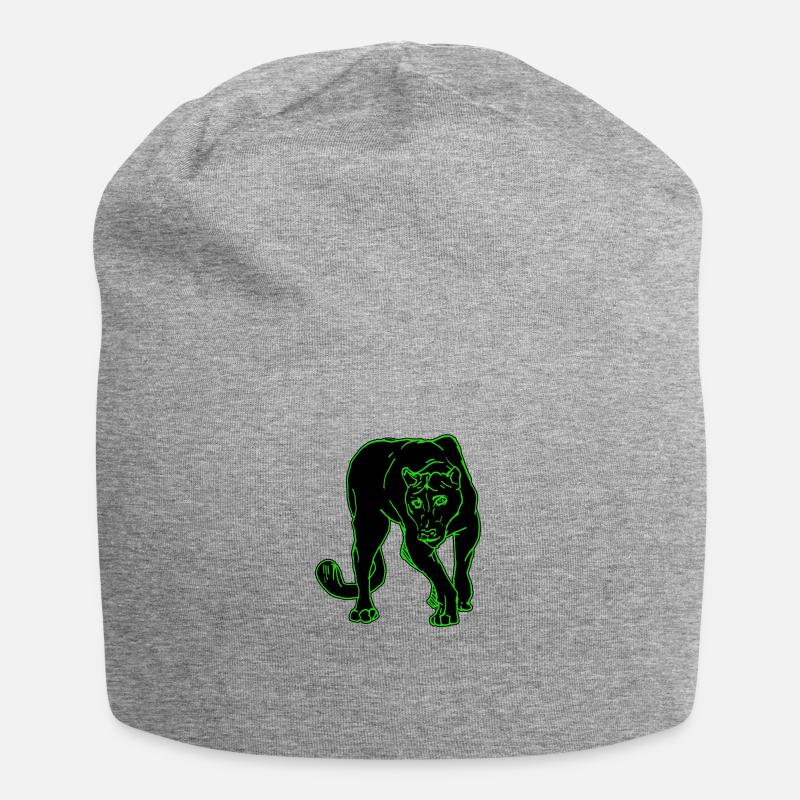 panthère - Bonnet en jersey - gris chiné