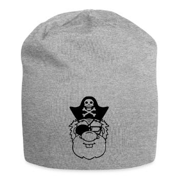 kopf gesicht pirat kapitaen matrose seeraeuber sae - Jersey-Beanie - Grau meliert - Vorne