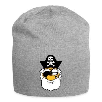 kopf gesicht pirat kapitaen matrose seeraeuber sae - Jersey-Beanie - Grau meliert - Vorne