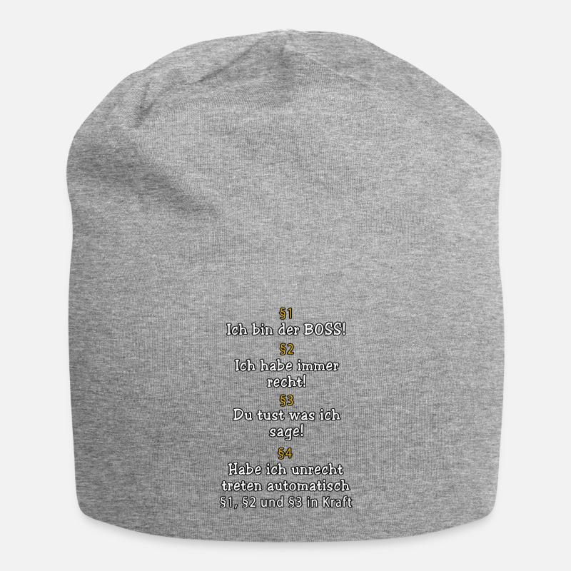 ICH BIN DER BOSS! - Jersey-Beanie - Grau meliert